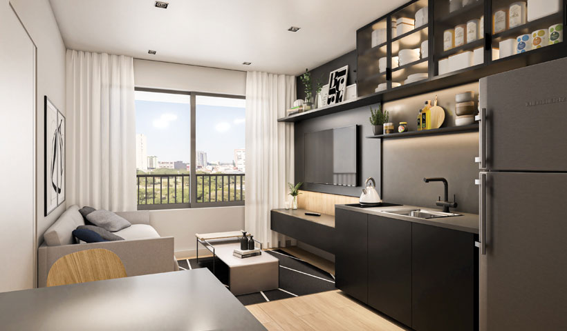 Artz Itaim - Living do Apartamento com 31,20 m²